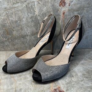 Nina Sparkle Ankle Strap Pump Size 9.5